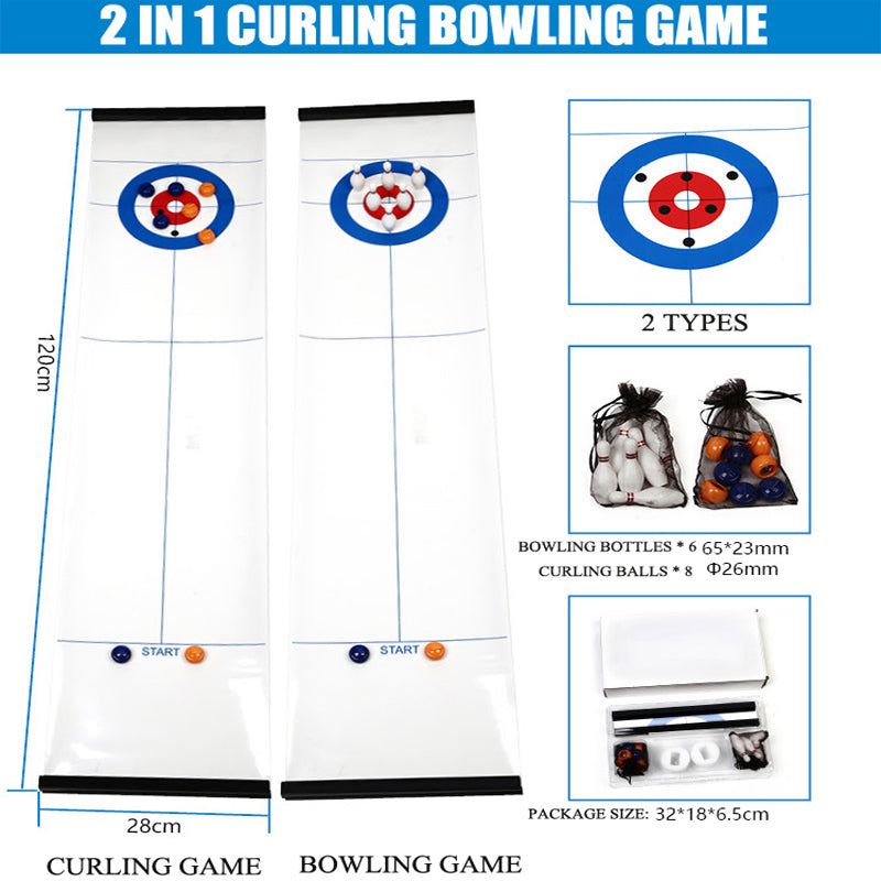 Homenude - Tisch Curling & Blowling Set